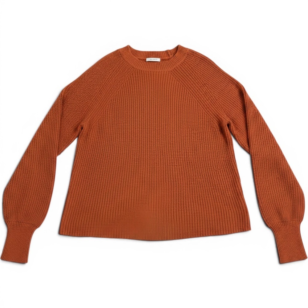 Jessica Simpson Mallory Raglan Sweater Burnt Orange Rust Shaker Knit Medium